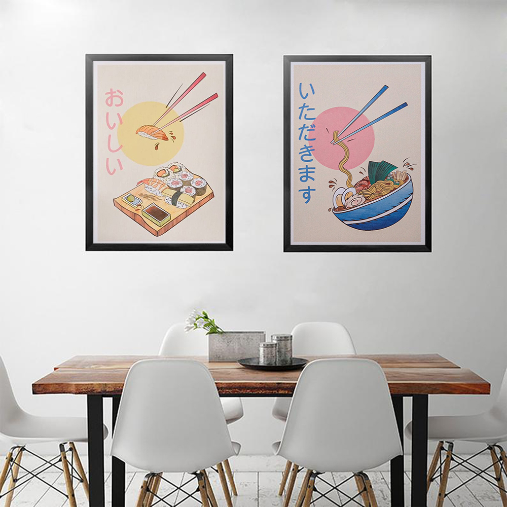 和風キッチン食品ポスターとプリントラーメン寿司キャンバス絵画 - Japanese Food Lifestyle のレビューと価格