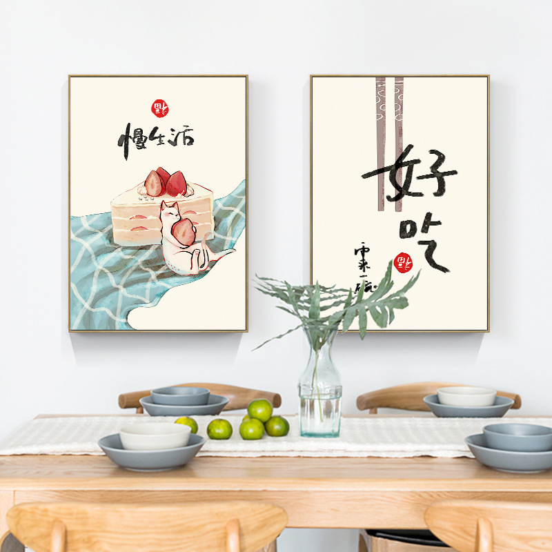 中国和風食品猫引用ポスタープリント東洋キッチン壁アート写真ホ - Japanese Food Lifestyle のレビューと価格
