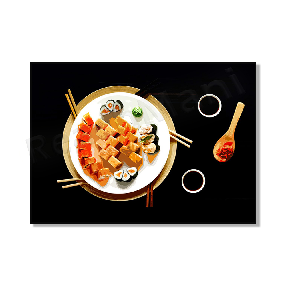 和風壁装飾絵画ウォールアート寿司写真生鮮食品ポスタープリント - Japanese Food Lifestyle のレビューと価格