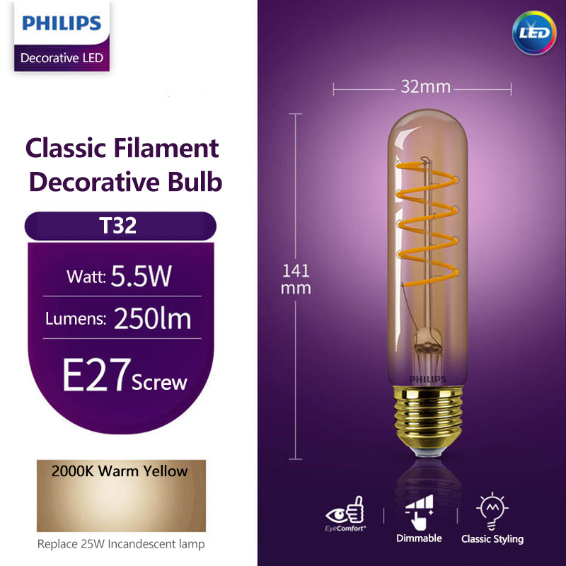 フィリップス LED T32 クラシックフィラメント装飾スト - Philips Bulb Led Classic のレビューと価格