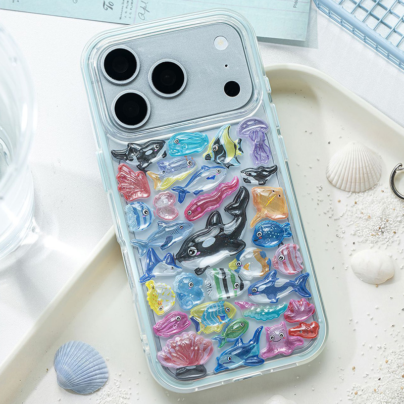 和風漫画海洋生物 3D レリーフクリスタルステッカーかわいい - Japanese Lifestyle Anime のレビューと価格